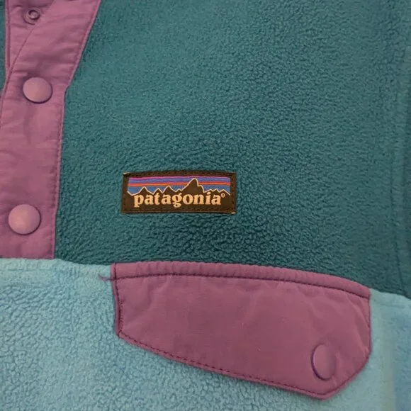 Patagonia Synchilla Snap T Hoodie Blue Purple Pullover Fleece Jacket Size Small - Picture 4 of 9